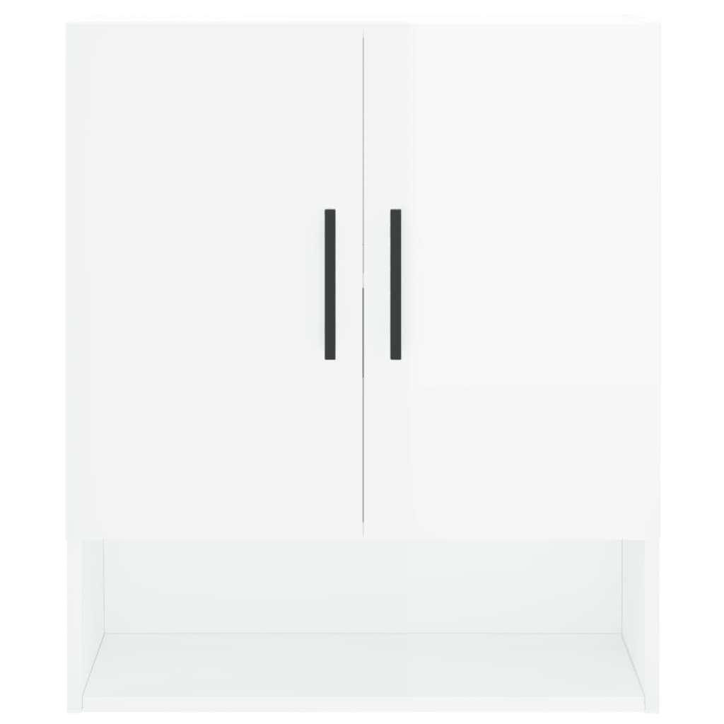 Armoire murale blanc brillant 60x31x70 cm en bois