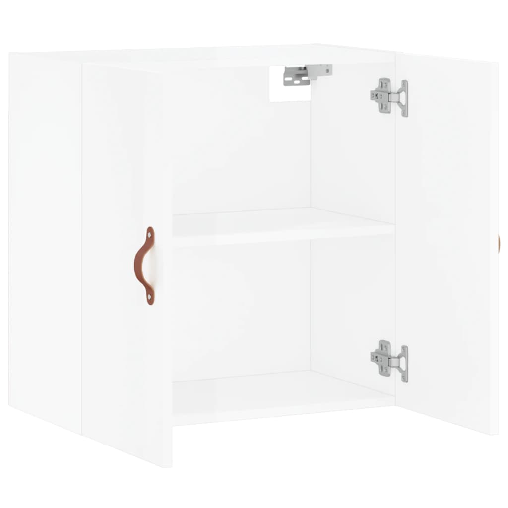 Armoire murale blanc brillant 60x31x60 cm en bois