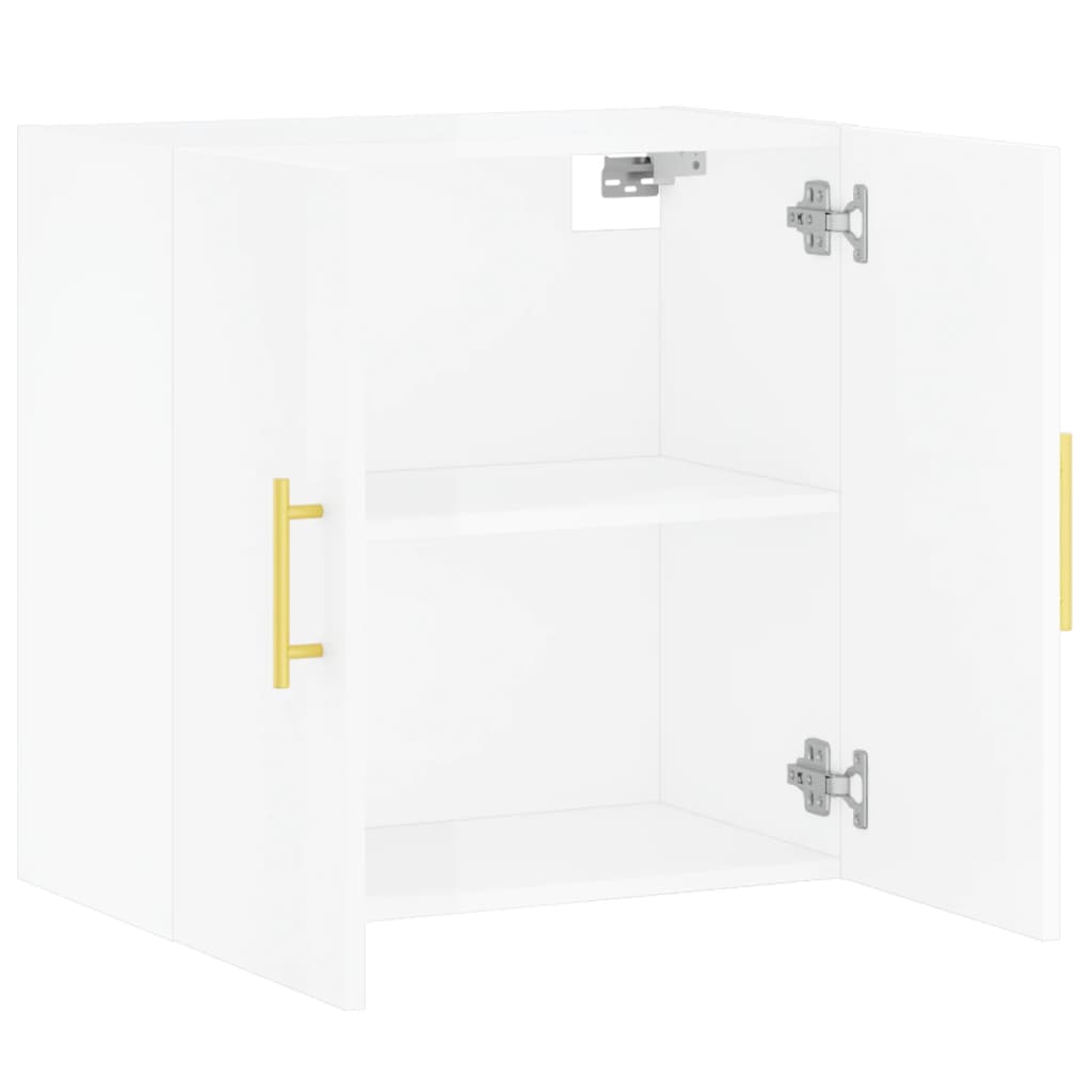 Armoire murale blanc brillant 60x31x60 cm en bois