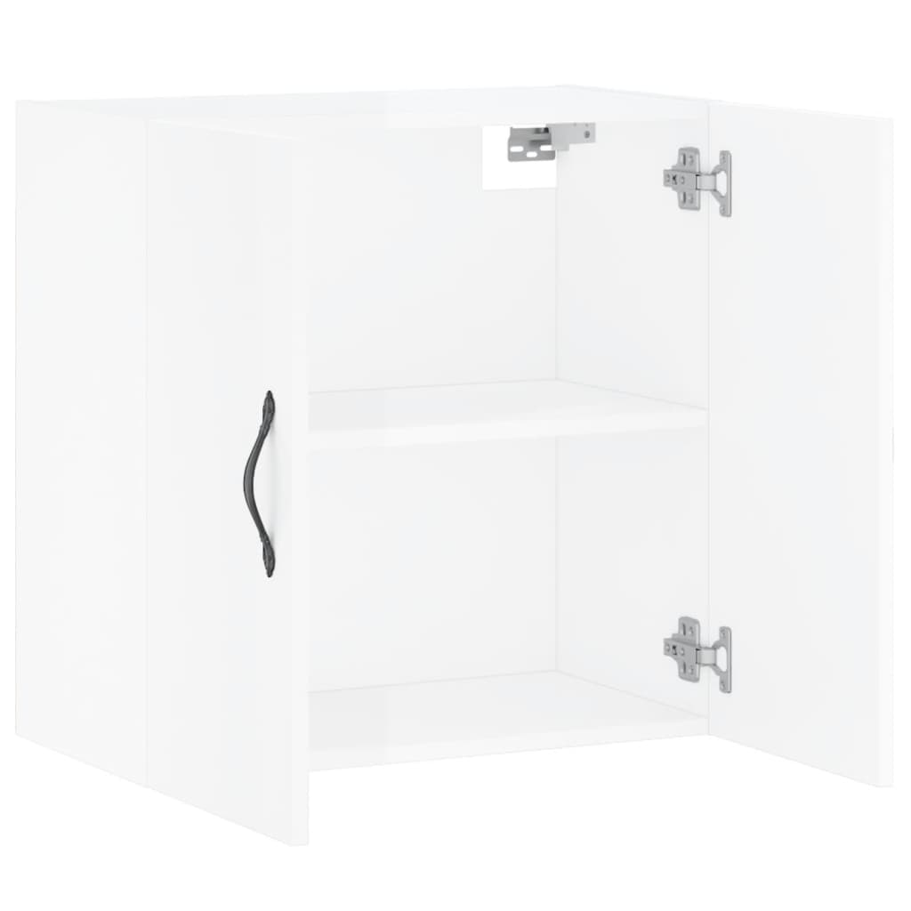 Armoire murale blanc brillant 60x31x60 cm en bois