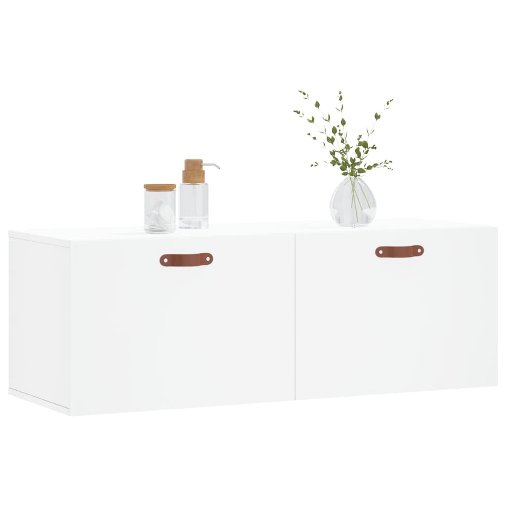 Élément mural blanc 100x36,5x35 cm matériau bois