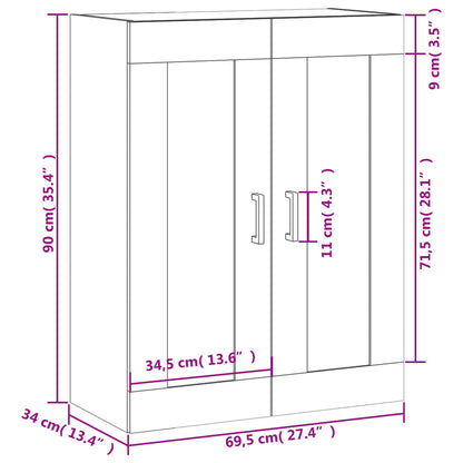 Wandschrank Sonoma-Eiche 69,5x34x90 cm Holzwerkstoff