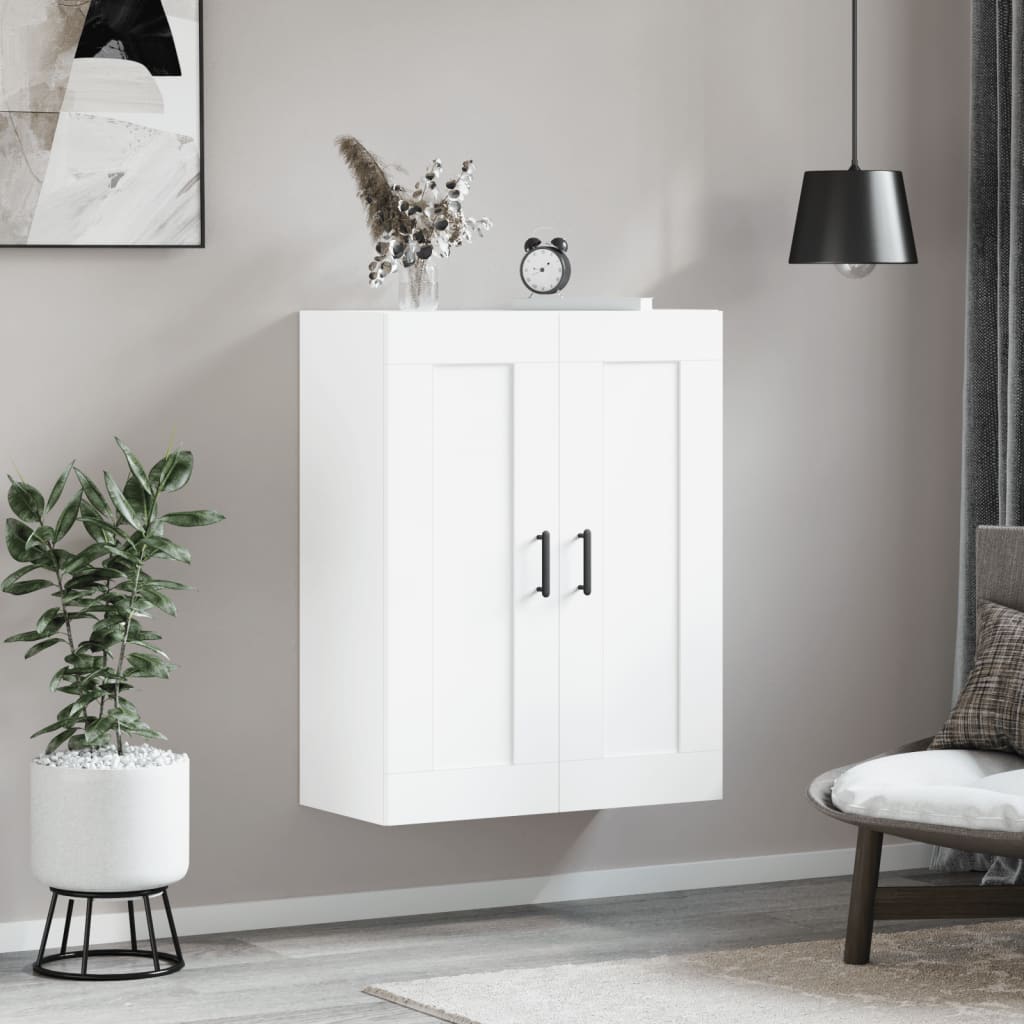 Armoire murale blanche 69,5x34x90 cm en bois