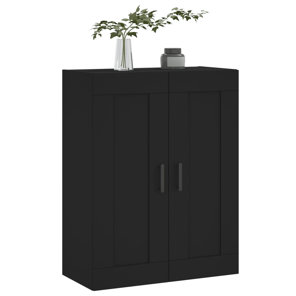 Armoire murale noire 69,5x34x90 cm en bois