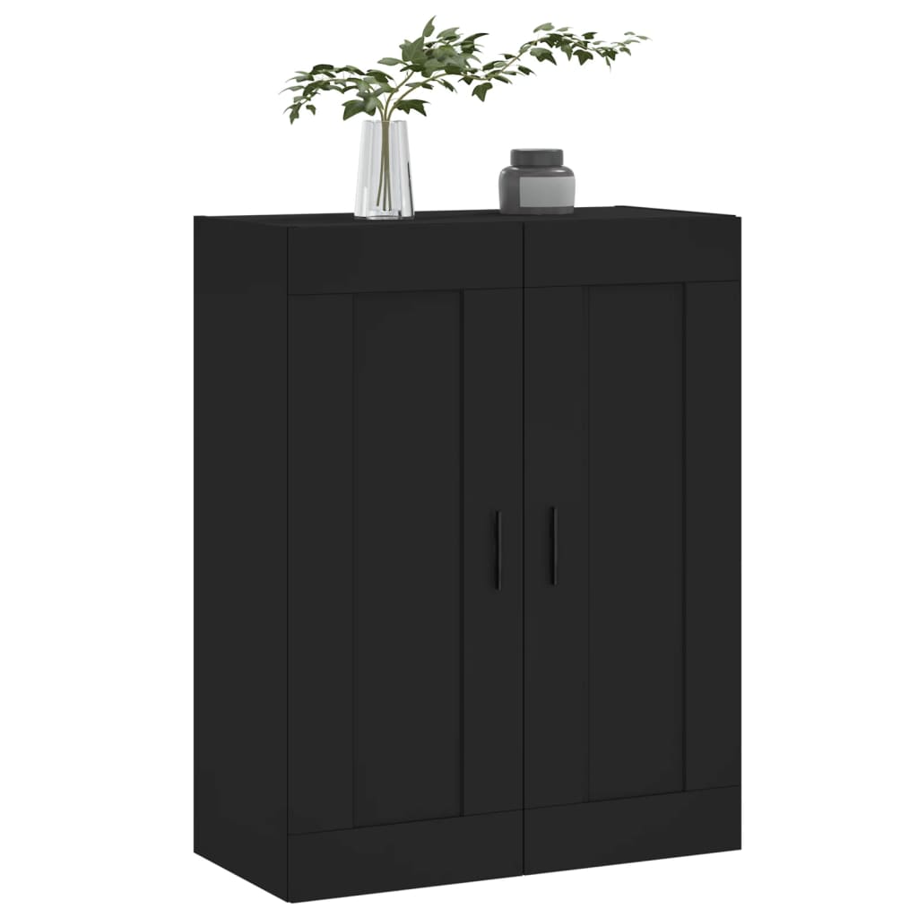 Wandschrank Schwarz 69,5x34x90 cm Holzwerkstoff