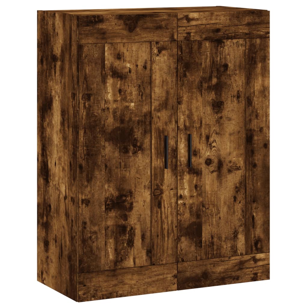 Armoire murale chêne fumé 69,5x34x90 cm matériau bois