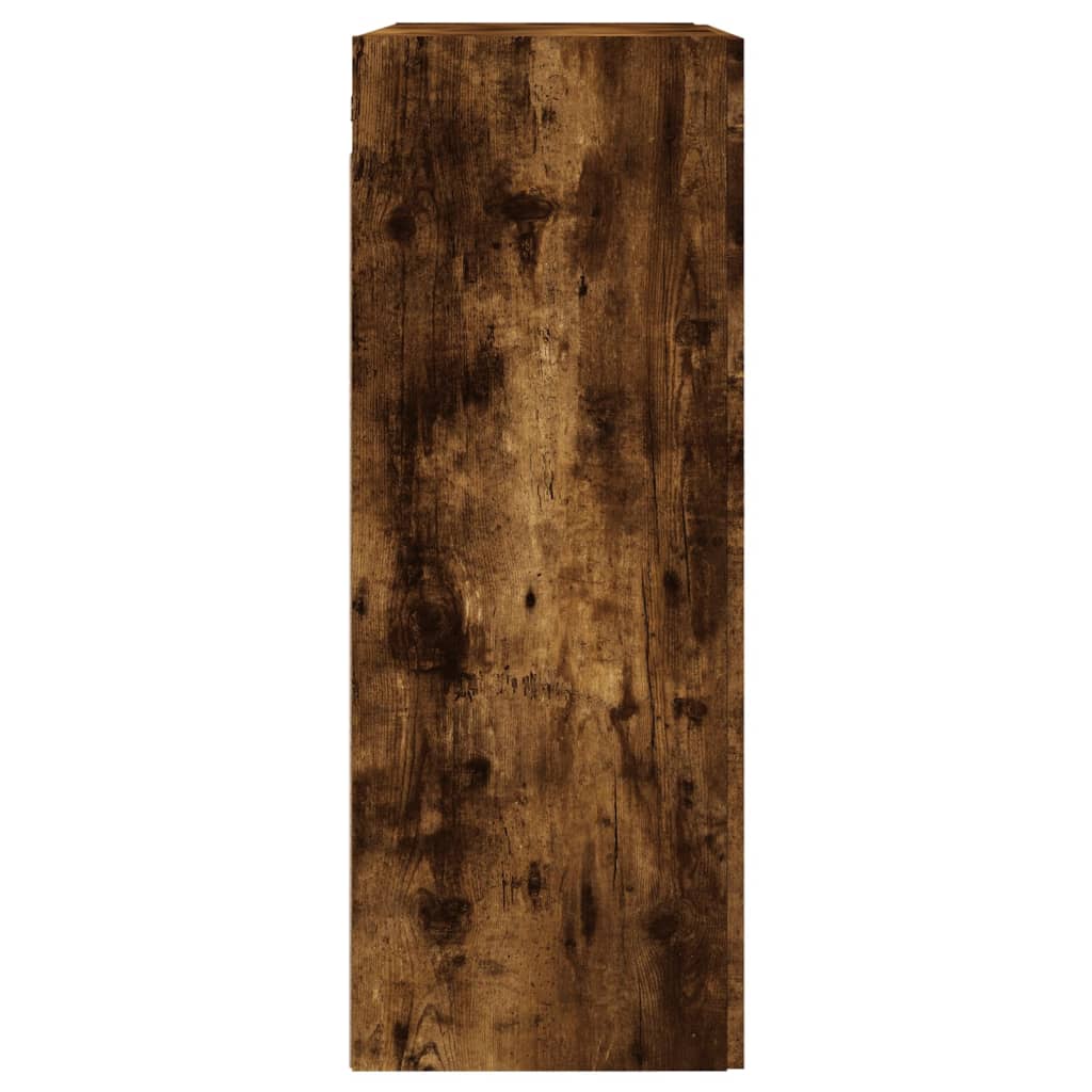 Armoire murale chêne fumé 69,5x34x90 cm matériau bois