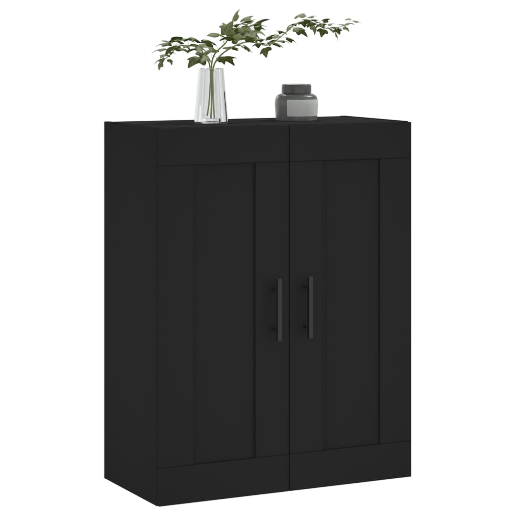 Armoire murale noire 69,5x34x90 cm en bois