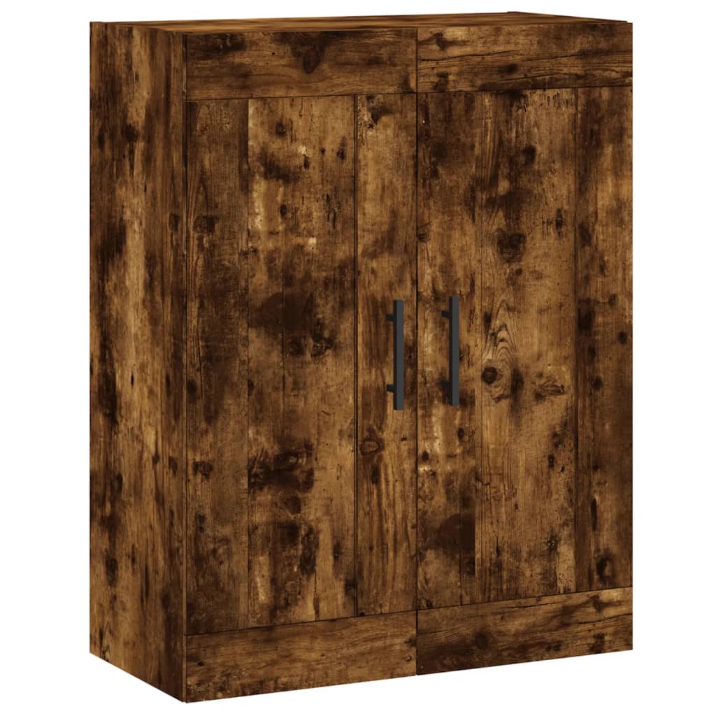 Armoire murale chêne fumé 69,5x34x90 cm matériau bois