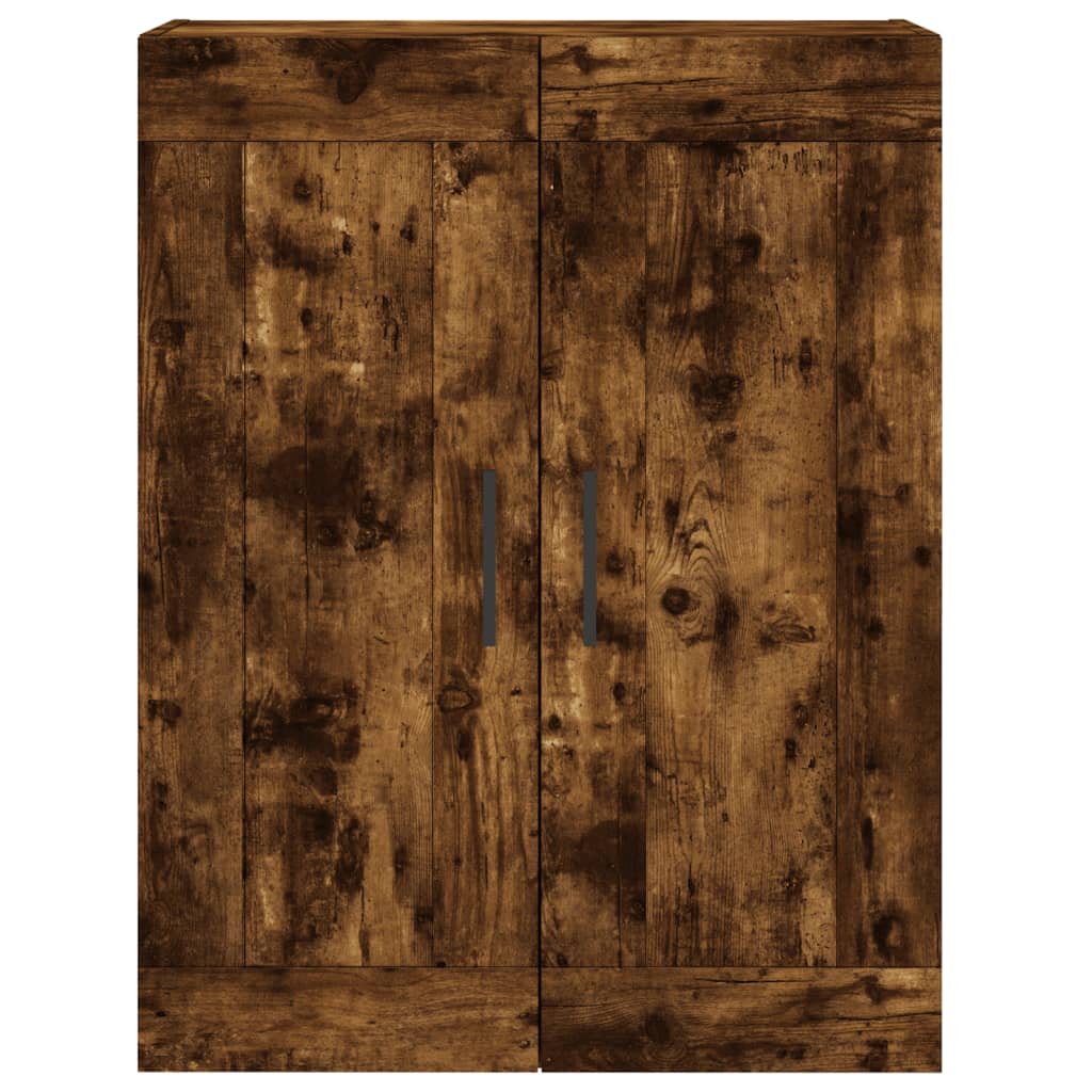 Armoire murale chêne fumé 69,5x34x90 cm matériau bois