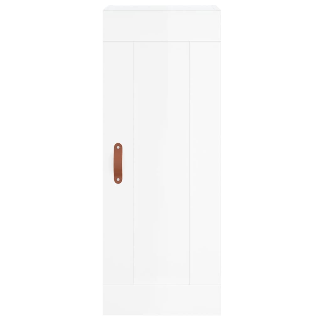 Armoire murale blanc brillant 34,5x34x90 cm en bois