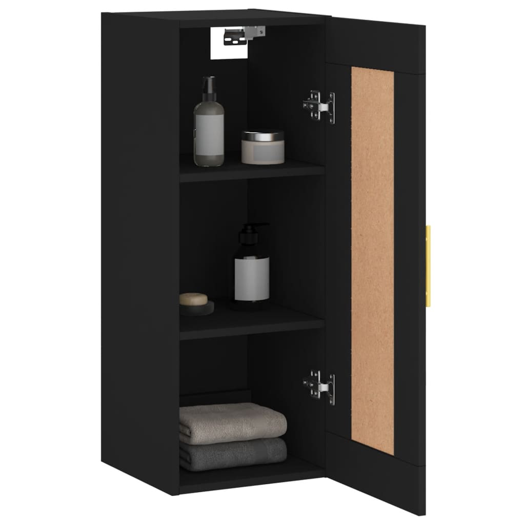 Armoire murale noire 34,5x34x90 cm en bois