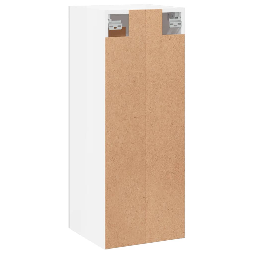 Armoire murale blanc brillant 34,5x34x90 cm en bois