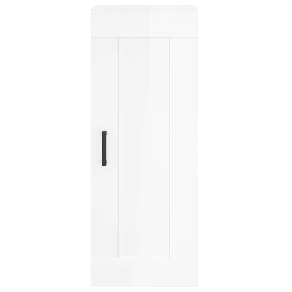 Armoire murale blanc brillant 34,5x34x90 cm en bois