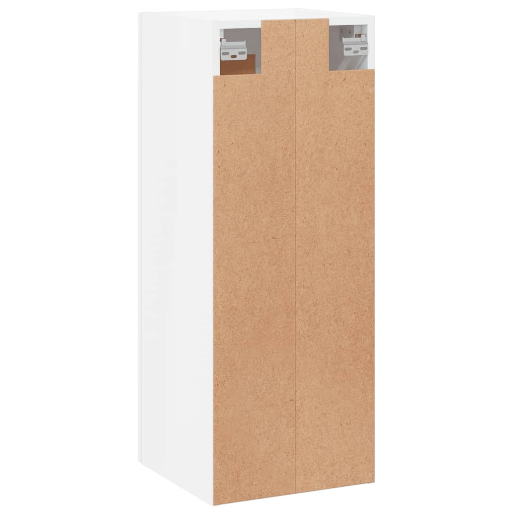 Armoire murale blanc brillant 34,5x34x90 cm en bois