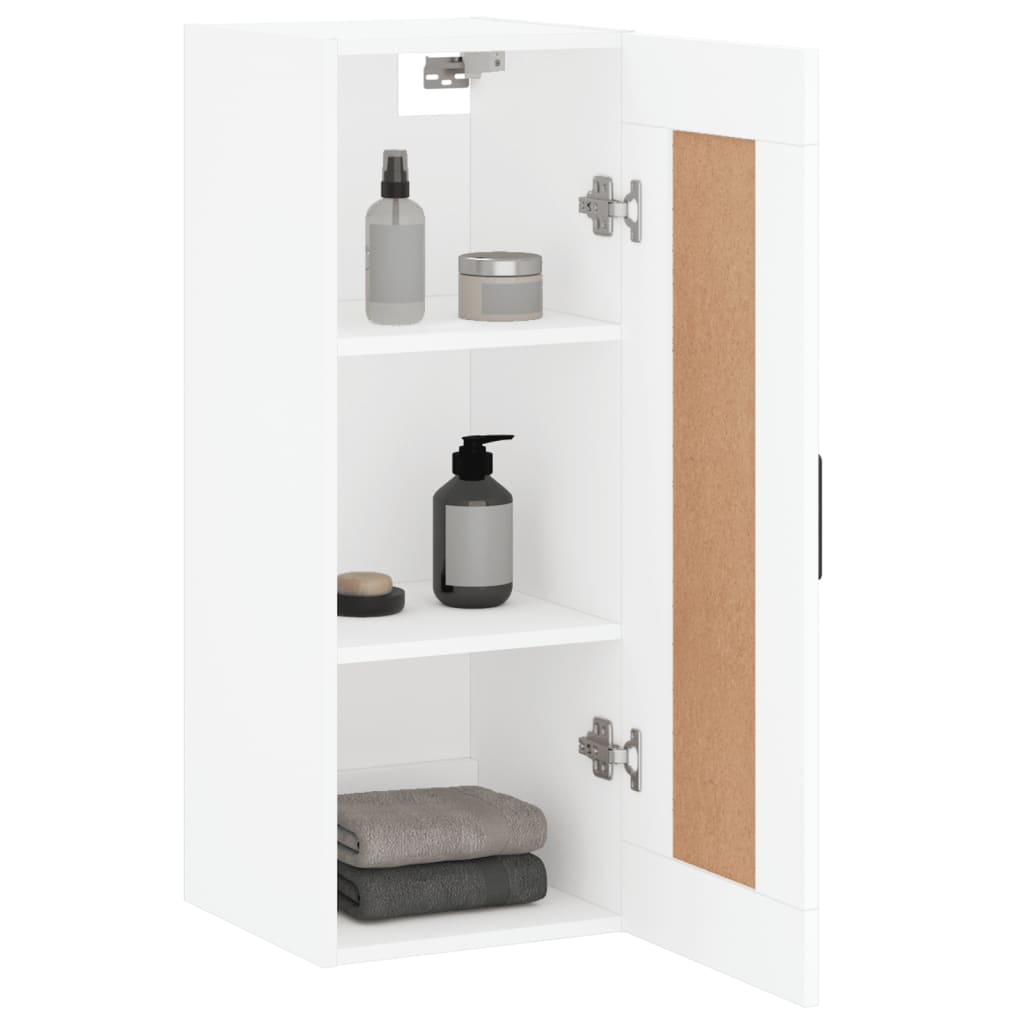 Armoire murale blanche 34,5x34x90 cm en bois