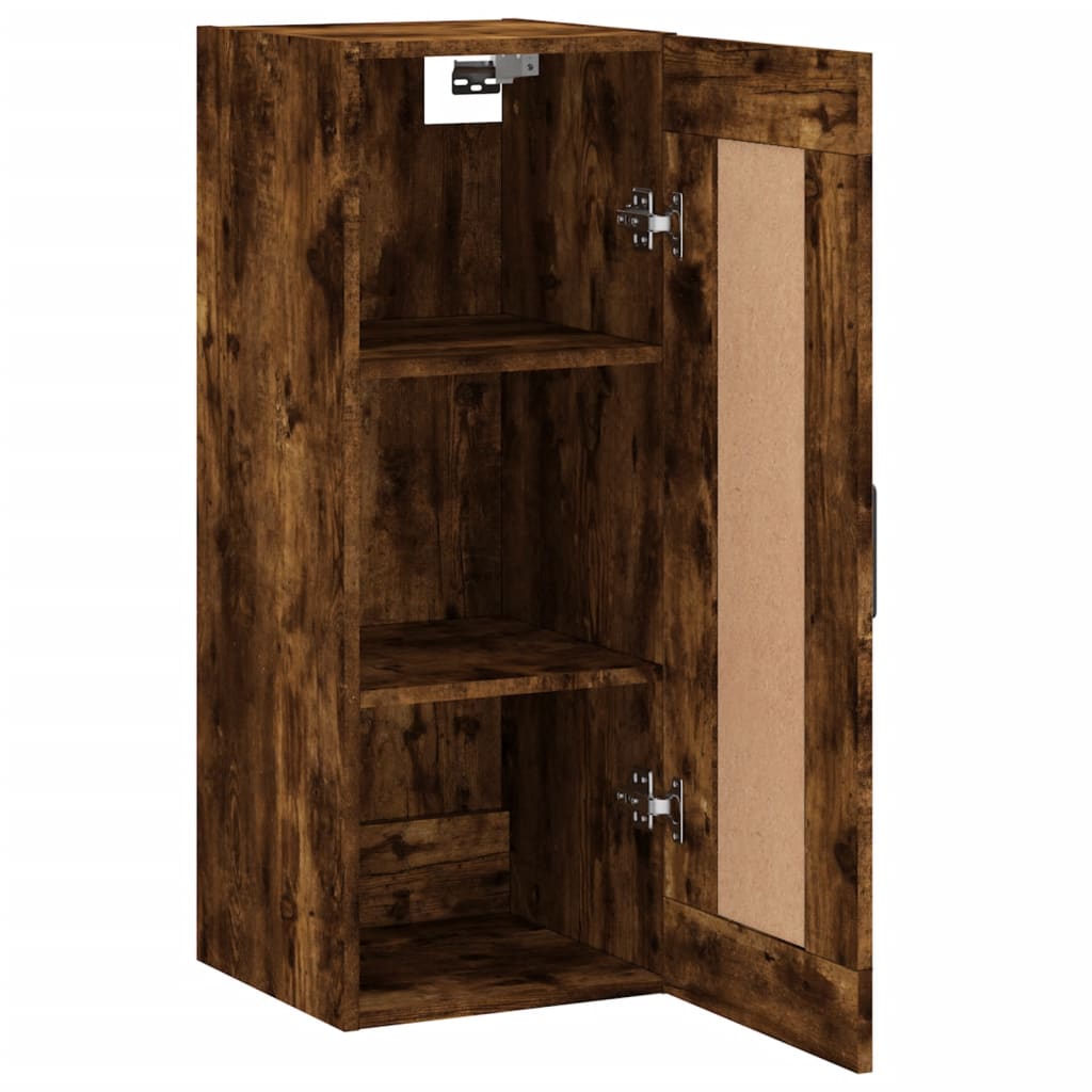 Armoire murale chêne fumé 34,5x34x90 cm matériau bois