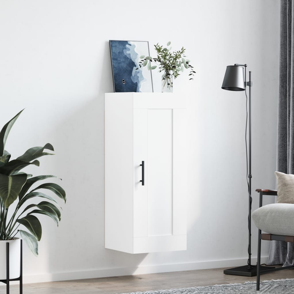 Armoire murale blanche 34,5x34x90 cm en bois