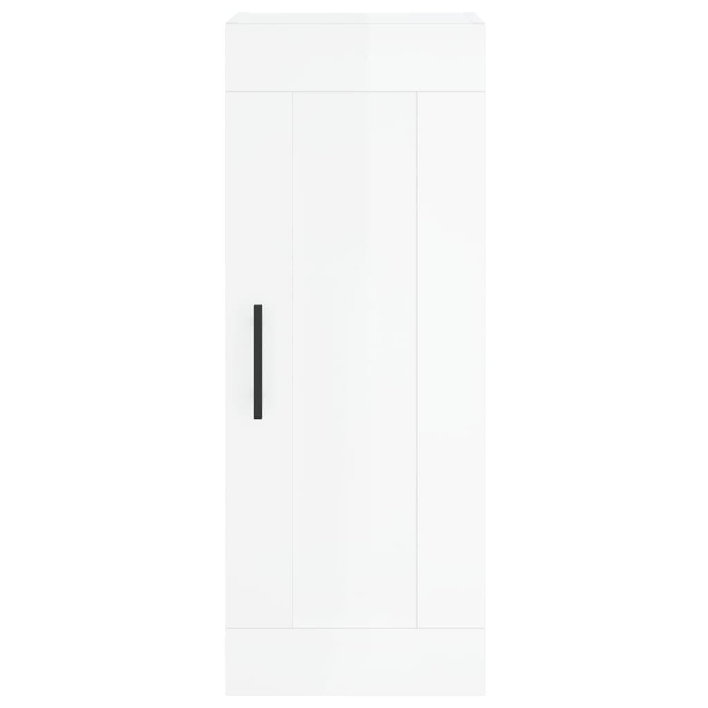 Armoire murale blanc brillant 34,5x34x90 cm en bois