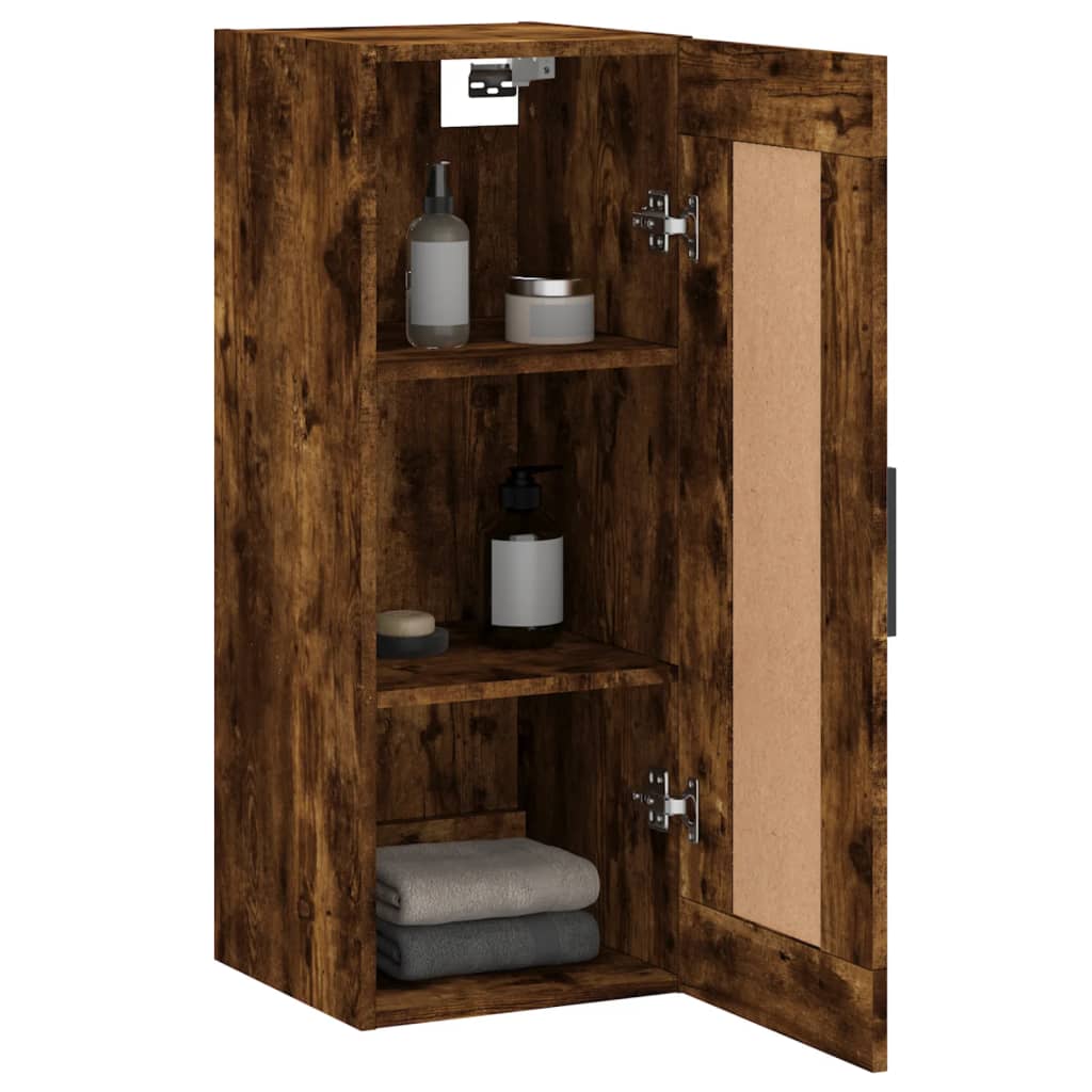 Armoire murale chêne fumé 34,5x34x90 cm matériau bois