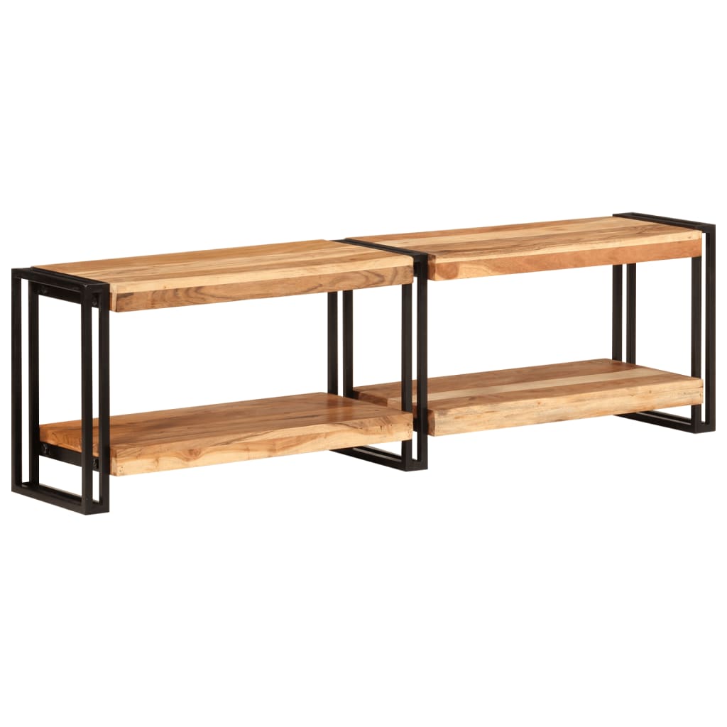 Meuble TV 140x30x40 cm en bois d'acacia massif