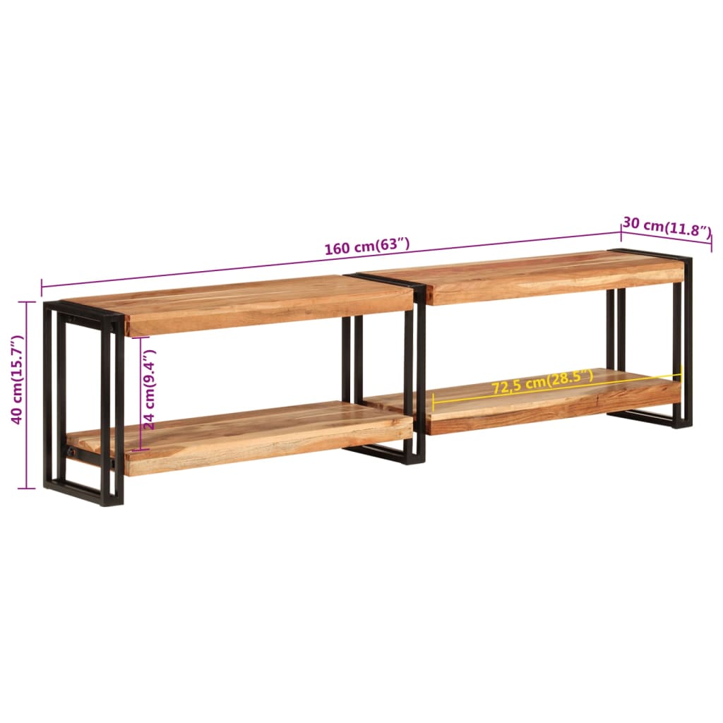 TV-Schrank 160x30x40 cm Massivholz Akazie