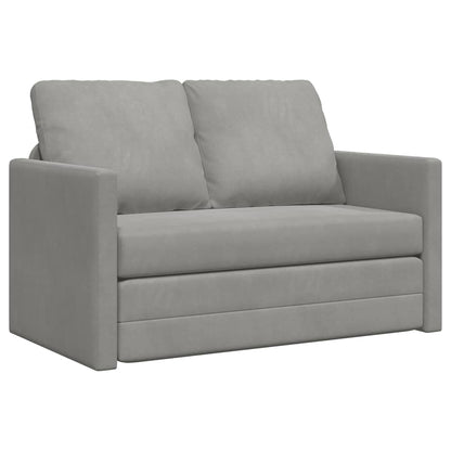 Bodensofa mit Schlaffunktion Hellgrau 122x204x55 cm Samt