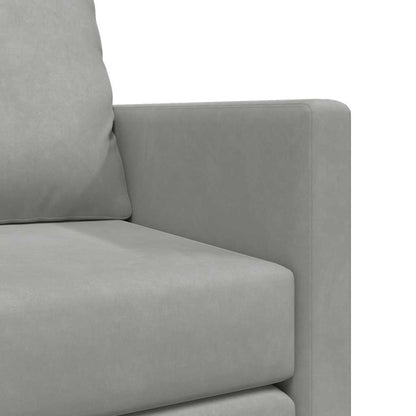 Bodensofa mit Schlaffunktion Hellgrau 122x204x55 cm Samt