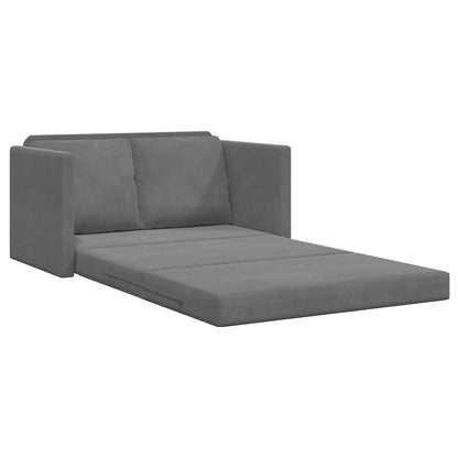 Bodensofa mit Schlaffunktion Dunkelgrau 122x204x55 cm Samt