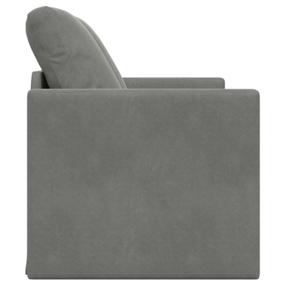 Bodensofa mit Schlaffunktion Dunkelgrau 122x204x55 cm Samt