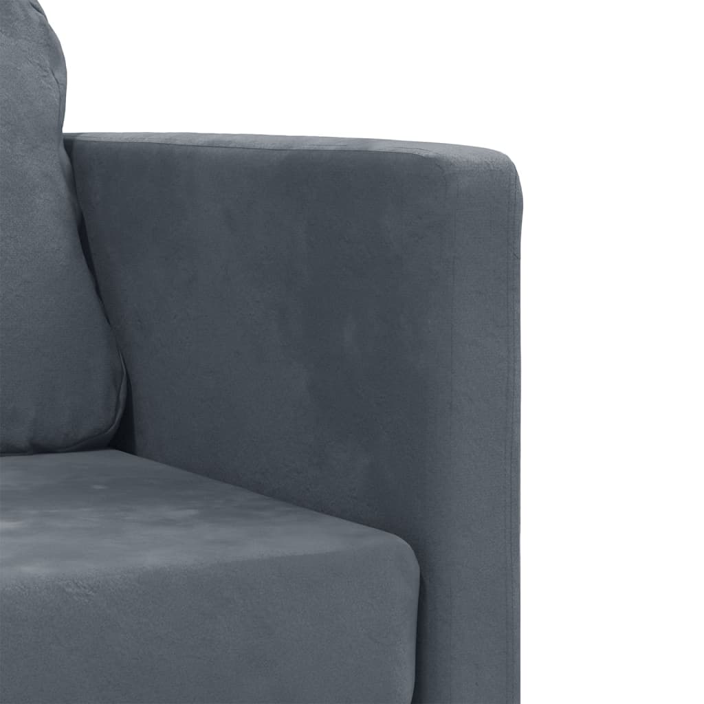 Canapé de sol avec fonction couchage gris foncé 122x204x55 cm velours