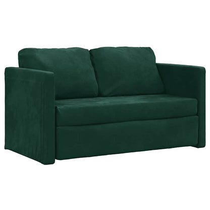 Bodensofa mit Schlaffunktion Dunkelgrün 122x204x55 cm Samt