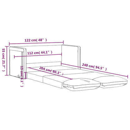 Bodensofa mit Schlaffunktion Dunkelgrün 122x204x55 cm Samt