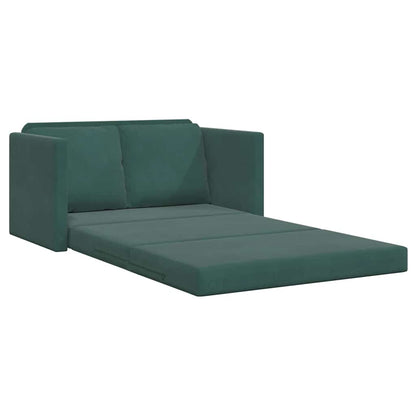 Bodensofa mit Schlaffunktion Dunkelgrün 122x204x55 cm Samt