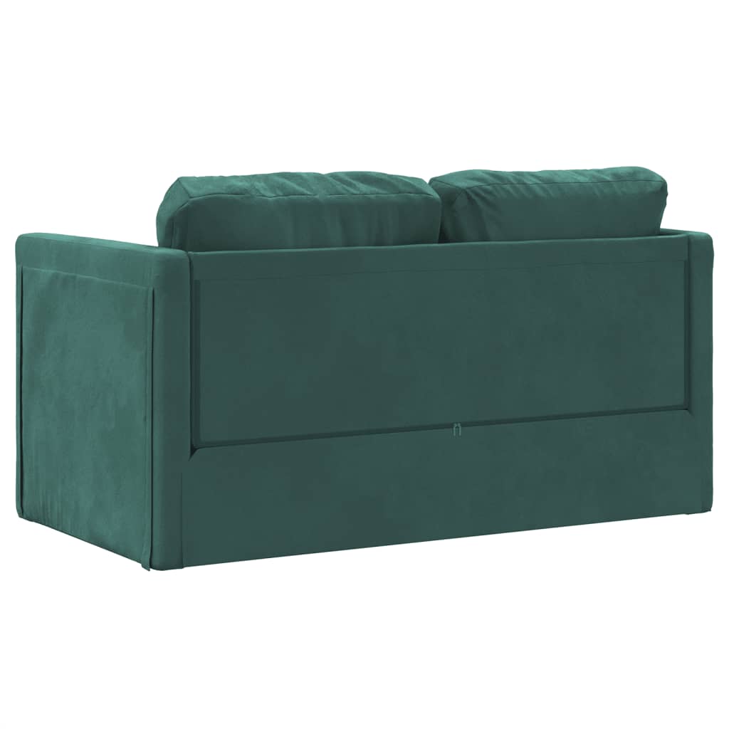 Canapé de sol avec fonction couchage vert foncé 122x204x55 cm velours