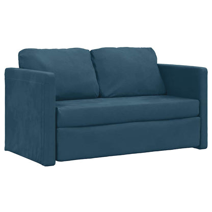 Bodensofa mit Schlaffunktion Blau 122x204x55 cm Samt