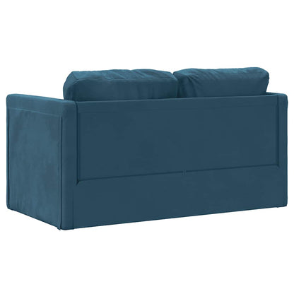 Bodensofa mit Schlaffunktion Blau 122x204x55 cm Samt