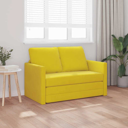 Bodensofa mit Schlaffunktion Dunkelgelb 122x204x55 cm Samt