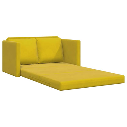 Bodensofa mit Schlaffunktion Dunkelgelb 122x204x55 cm Samt