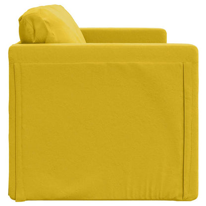 Bodensofa mit Schlaffunktion Dunkelgelb 122x204x55 cm Samt