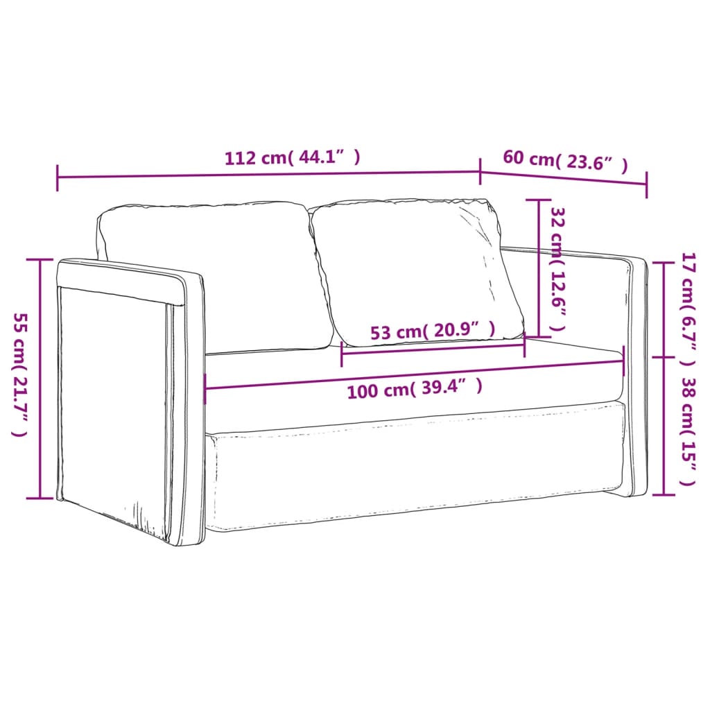 Bodensofa mit Schlaffunktion Dunkelgrau 112x174x55 cm Stoff