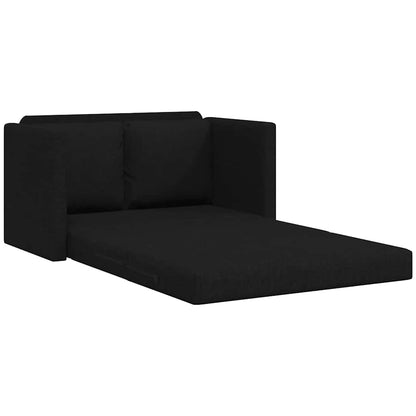 Bodensofa mit Schlaffunktion Schwarz 112x174x55 cm Stoff