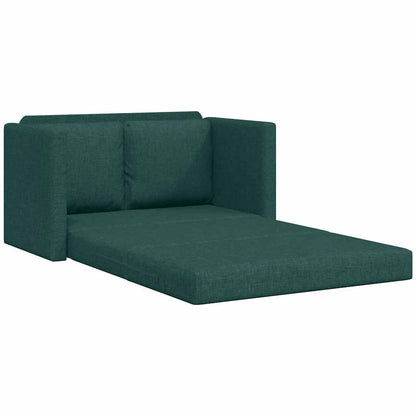 Bodensofa mit Schlaffunktion Dunkelgrün 112x174x55 cm Stoff