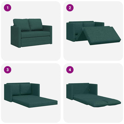 Bodensofa mit Schlaffunktion Dunkelgrün 112x174x55 cm Stoff
