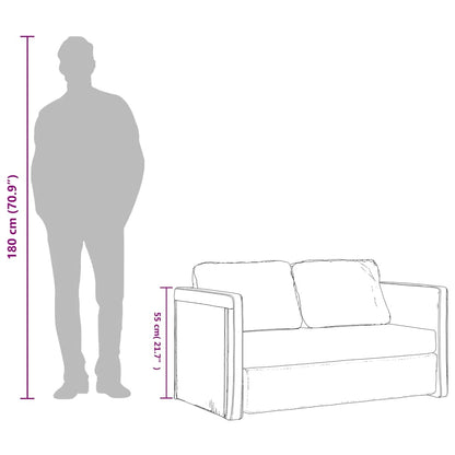 Bodensofa mit Schlaffunktion Creme 112x174x55 cm Stoff