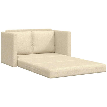 Bodensofa mit Schlaffunktion Creme 112x174x55 cm Stoff