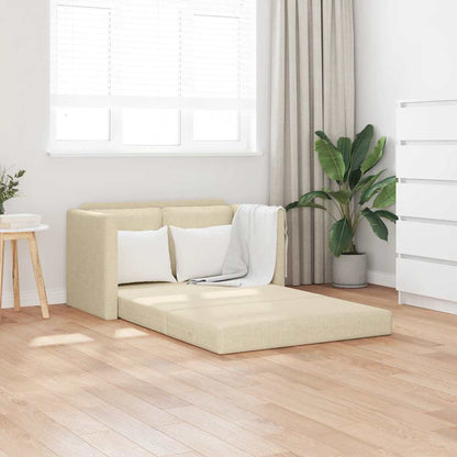 Bodensofa mit Schlaffunktion Creme 112x174x55 cm Stoff
