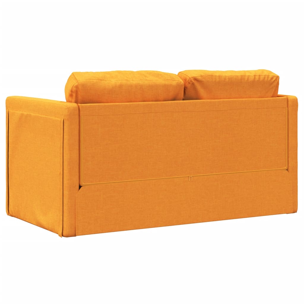 Canapé de sol avec fonction couchage jaune foncé 112x174x55 cm tissu