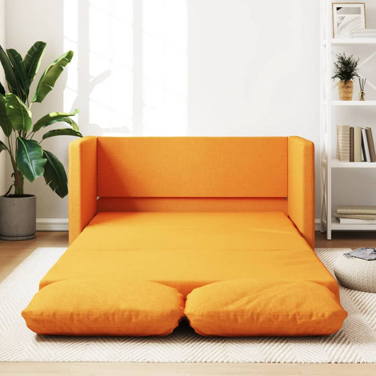 Canapé de sol avec fonction couchage jaune foncé 112x174x55 cm tissu