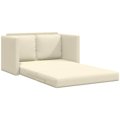 Bodensofa mit Schlaffunktion Creme 112x174x55 cm Kunstleder